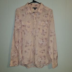 5/$10 NWOT AE pink rose floral button up collared blouse